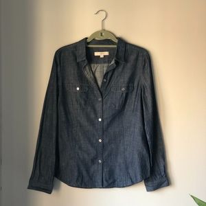 LOFT Denim Button Down Shirt